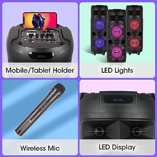 ZEBRONICS ZEB-450 Moving Monster Trolley 2X8L Bookshelf Speaker with 48 W Output Supporting Bluetooth, Pen Drive, Aux Input, Recording and Karaoke, RGB Lights with Mobile Holder ZEBRONICS ZEB-450 Moving Monster Trolley 2X8L Bookshelf Speaker with 48 W Output Supporting Bluetooth, Pen Drive, Aux Input, Recording and Karaoke, RGB Lights with Mobile Holder